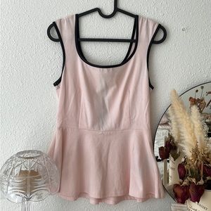 GUESS baby pink blouse with leather trim